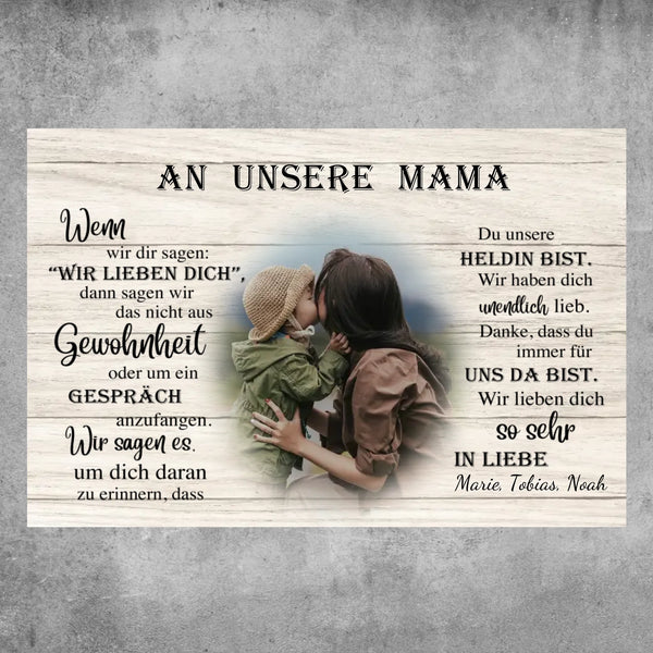 Personalisiertes Poster - An unsere Mama