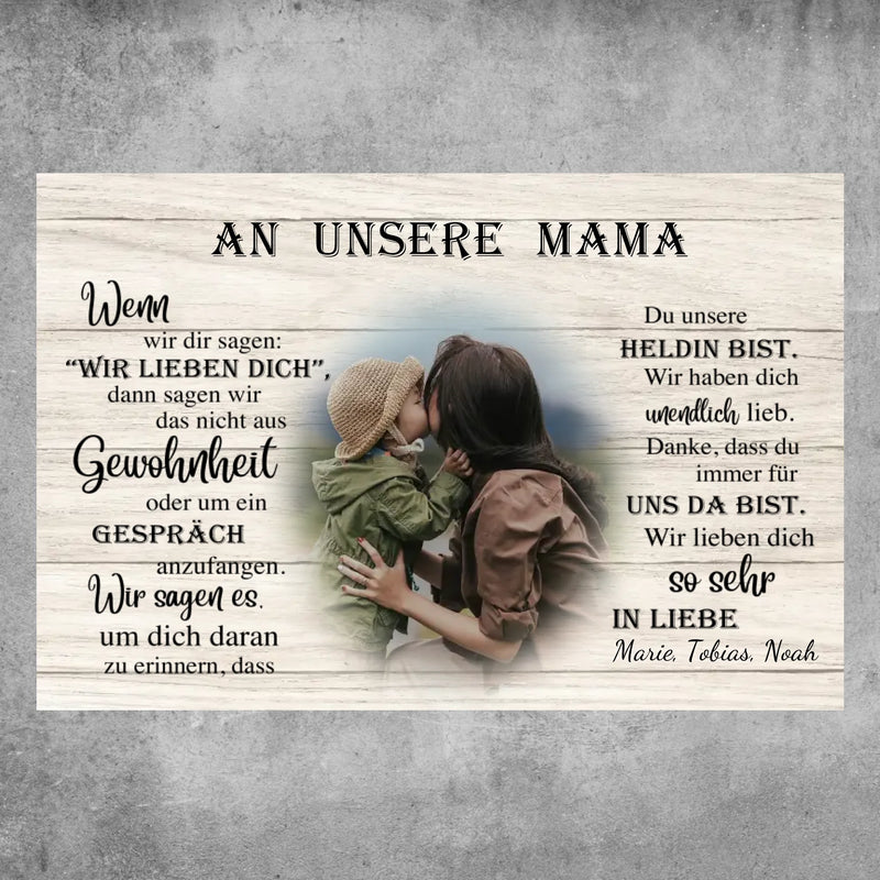 Personalisiertes Poster - An unsere Mama