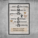Personalisiertes Poster - Oma & Opa hören immer zu