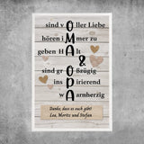 Personalisiertes Poster - Oma & Opa hören immer zu