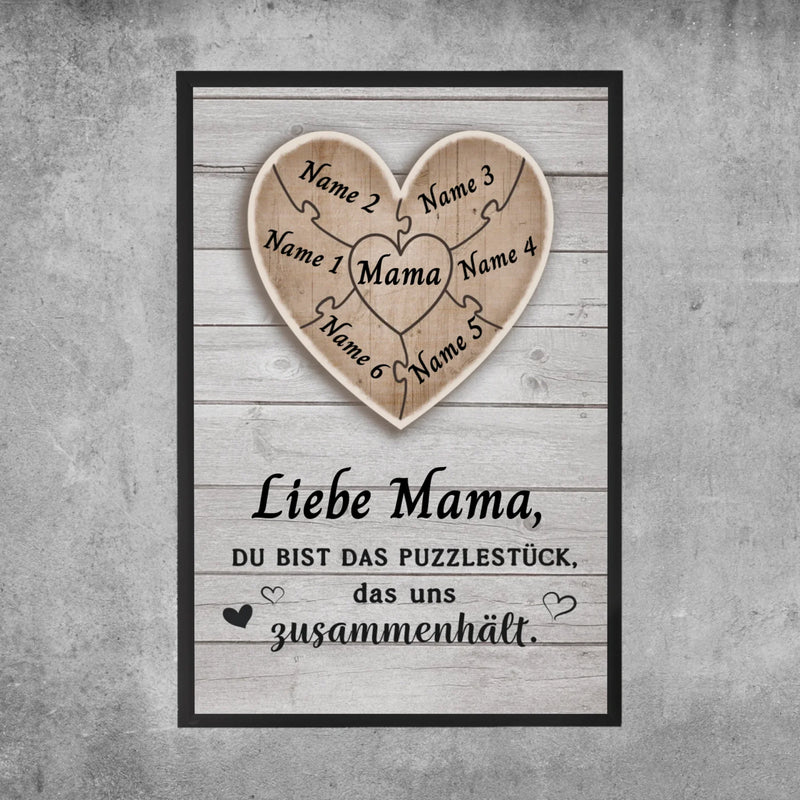 Personalisiertes Poster - Mama Puzzlestück