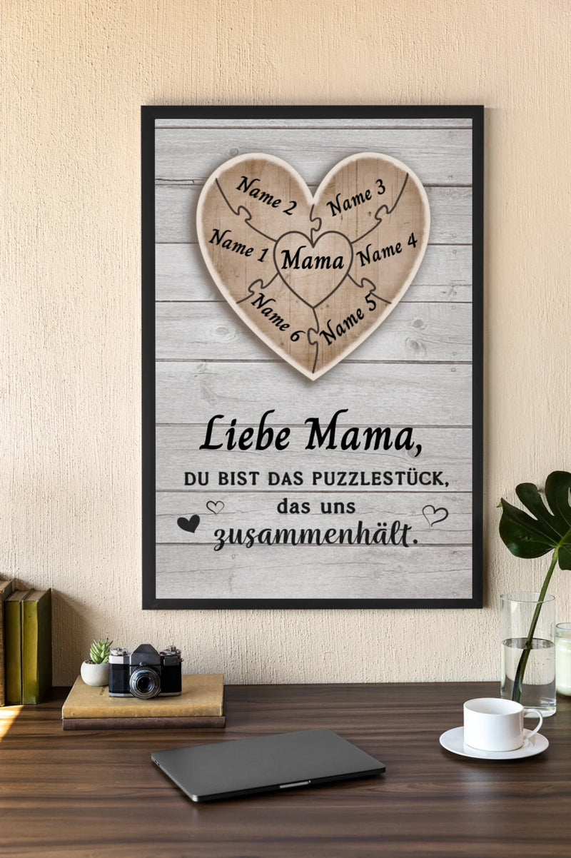 Personalisiertes Poster - Mama Puzzlestück