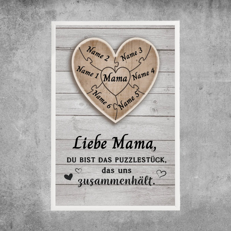 Personalisiertes Poster - Mama Puzzlestück