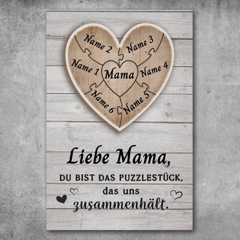 Personalisiertes Poster - Mama Puzzlestück