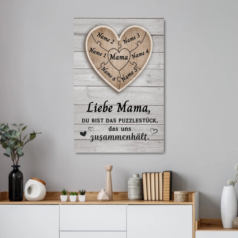 Personalisiertes Poster - Mama Puzzlestück