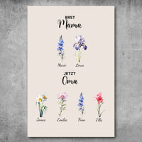 Personalisiertes Poster - Erst Mama, Jetzt Oma