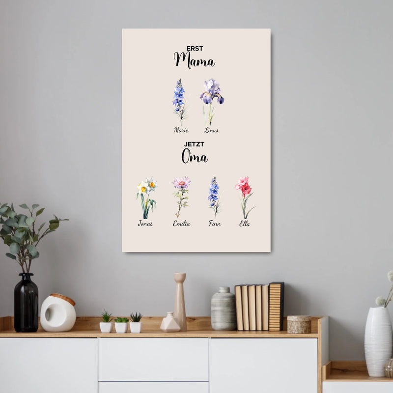 Personalisiertes Poster - Erst Mama, Jetzt Oma