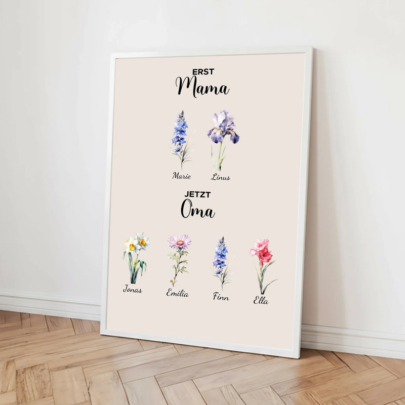 Personalisiertes Poster - Erst Mama, Jetzt Oma