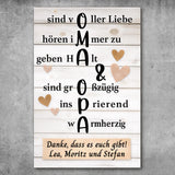 Personalisiertes Poster - Oma & Opa hören immer zu