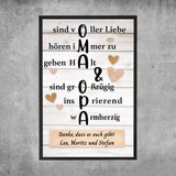 Personalisiertes Poster - Oma & Opa hören immer zu