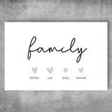 Personalisiertes Poster - Family Hearts